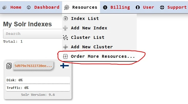 Opensolr Index Control Panel