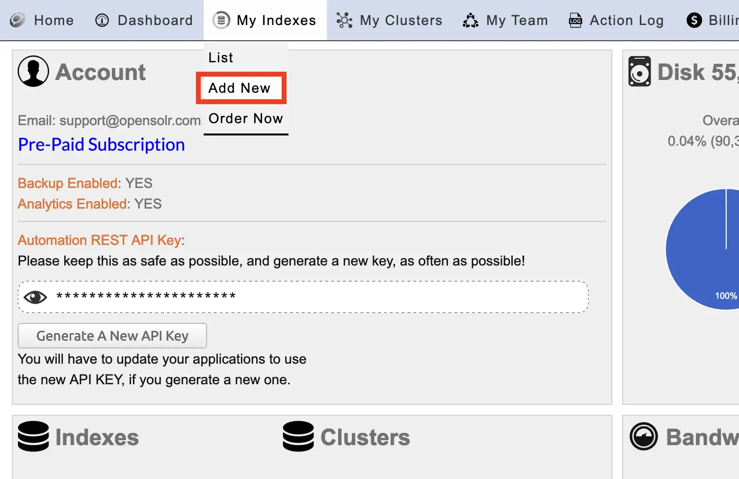 Add New Solr Index