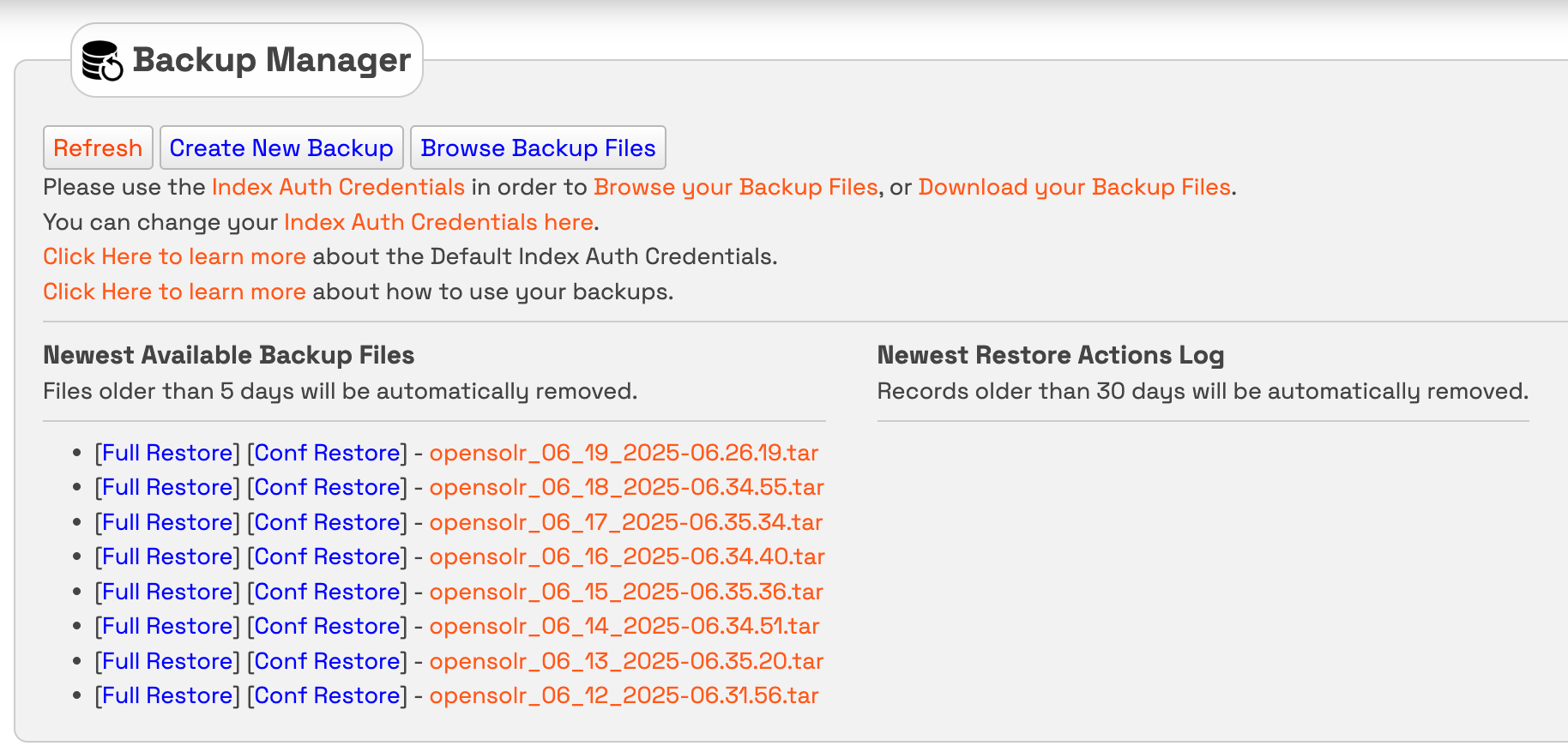 Backup Manager Screenshot