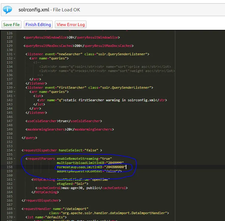 Solr Config Example