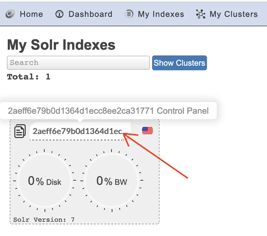 Solr Cloud Index Control Panel