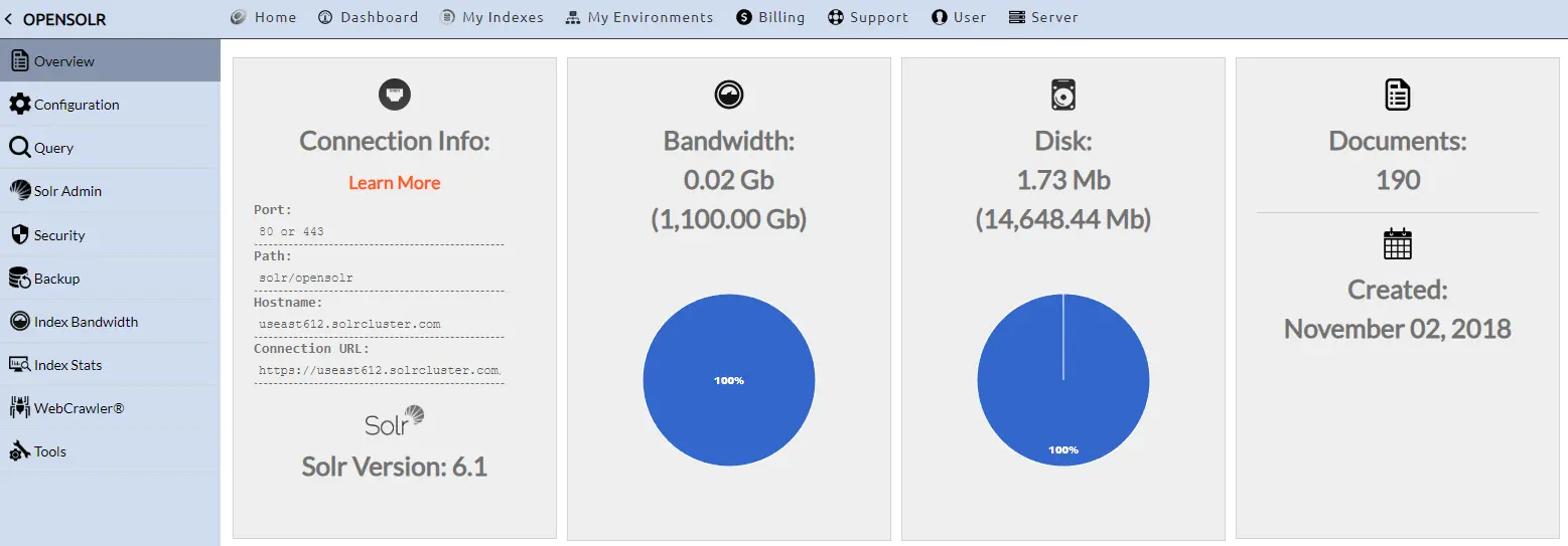 Opensolr Control Panel