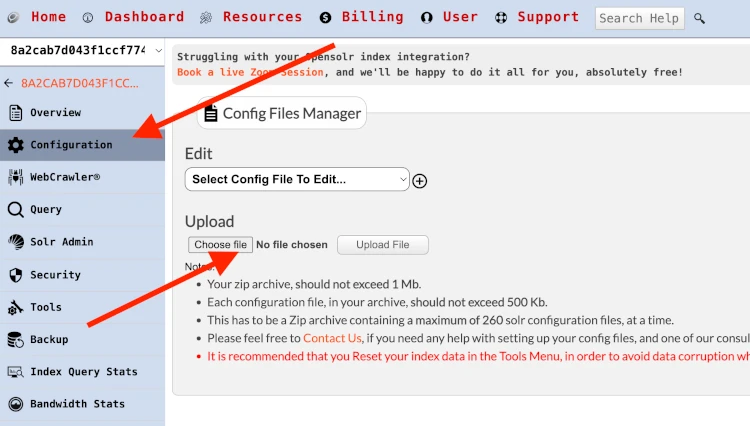 Solr Config Upload